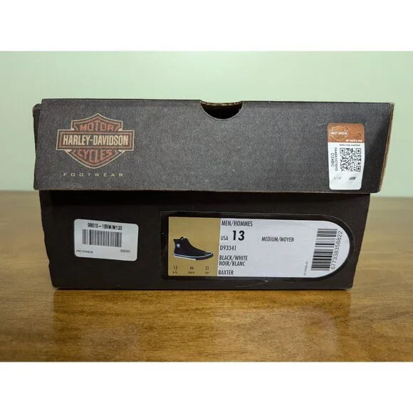 NWT Harley Davidson Baxter Leather Sneakers Mens 13 High Top Willie G Biker Blk